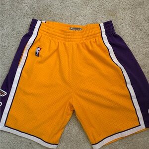 NBA Hardwood Classics Yellow & White Basketball Shorts